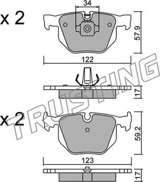 Trusting 577.0 - Kit de plaquettes de frein, frein à disque cwaw.fr