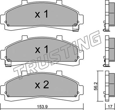 Trusting 699.0 - Kit de plaquettes de frein, frein à disque cwaw.fr