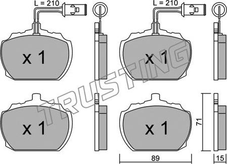 Trusting 694.1 - Kit de plaquettes de frein, frein à disque cwaw.fr