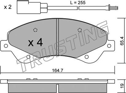 Trusting 695.0 - Kit de plaquettes de frein, frein à disque cwaw.fr