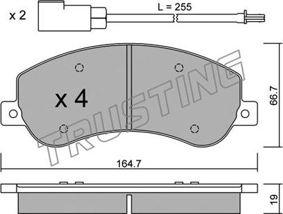 Trusting 696.0 - Kit de plaquettes de frein, frein à disque cwaw.fr