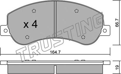 Trusting 696.1 - Kit de plaquettes de frein, frein à disque cwaw.fr