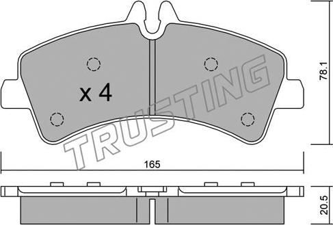 Trusting 690.0 - Kit de plaquettes de frein, frein à disque cwaw.fr