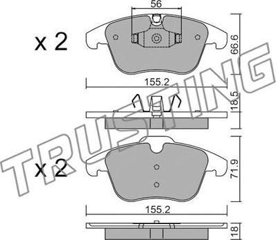 Trusting 691.5 - Kit de plaquettes de frein, frein à disque cwaw.fr