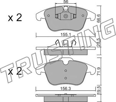 Trusting 691.6 - Kit de plaquettes de frein, frein à disque cwaw.fr