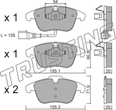 Trusting 691.1 - Kit de plaquettes de frein, frein à disque cwaw.fr