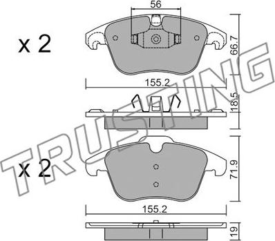 Trusting 691.3 - Kit de plaquettes de frein, frein à disque cwaw.fr