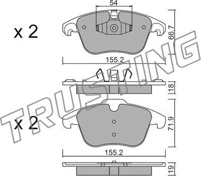 Trusting 691.7 - Kit de plaquettes de frein, frein à disque cwaw.fr