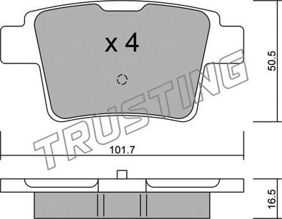 Trusting 693.0 - Kit de plaquettes de frein, frein à disque cwaw.fr