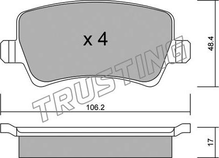 Trusting 692.0 - Kit de plaquettes de frein, frein à disque cwaw.fr