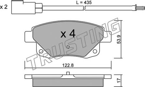 Trusting 697.0 - Kit de plaquettes de frein, frein à disque cwaw.fr