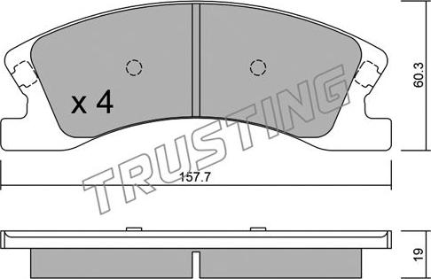 Trusting 642.0 - Kit de plaquettes de frein, frein à disque cwaw.fr