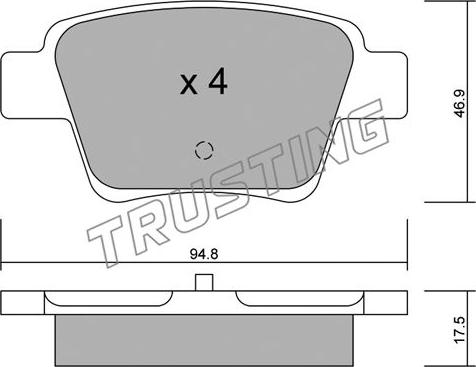 Trusting 655.0 - Kit de plaquettes de frein, frein à disque cwaw.fr