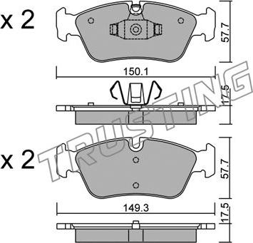 Trusting 656.0 - Kit de plaquettes de frein, frein à disque cwaw.fr