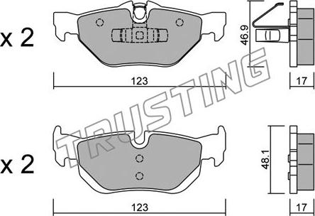 Trusting 658.0 - Kit de plaquettes de frein, frein à disque cwaw.fr