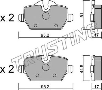 Trusting 657.0 - Kit de plaquettes de frein, frein à disque cwaw.fr