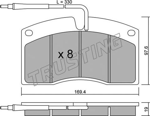 Trusting 664.0 - Kit de plaquettes de frein, frein à disque cwaw.fr