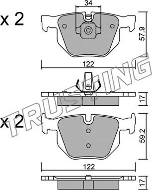 Trusting 660.4 - Kit de plaquettes de frein, frein à disque cwaw.fr