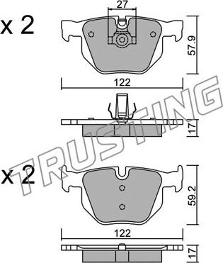 Trusting 660.0 - Kit de plaquettes de frein, frein à disque cwaw.fr