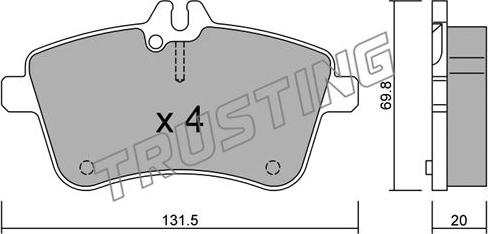 Trusting 663.0 - Kit de plaquettes de frein, frein à disque cwaw.fr