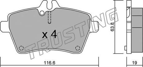 Trusting 662.0 - Kit de plaquettes de frein, frein à disque cwaw.fr