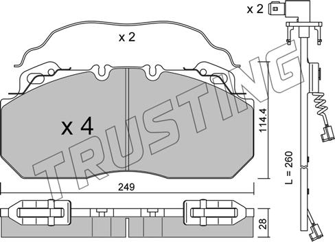 Trusting 605.0W - Kit de plaquettes de frein, frein à disque cwaw.fr