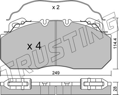 Trusting 605.0 - Kit de plaquettes de frein, frein à disque cwaw.fr