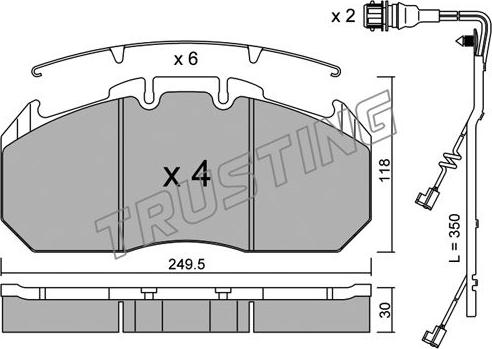 Trusting 603.0W - Kit de plaquettes de frein, frein à disque cwaw.fr