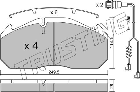 Trusting 602.4W - Kit de plaquettes de frein, frein à disque cwaw.fr