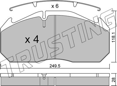 Trusting 602.0 - Jeu de mâchoires de frein cwaw.fr