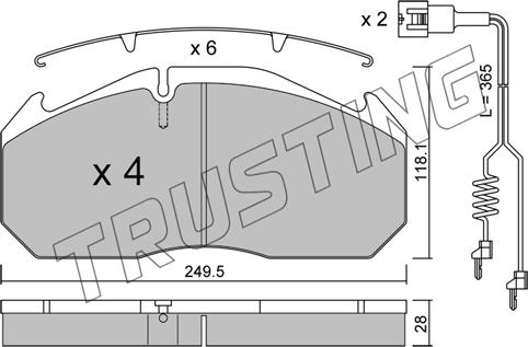 Trusting 602.3W - Kit de plaquettes de frein, frein à disque cwaw.fr