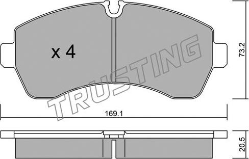 Trusting 689.0 - Kit de plaquettes de frein, frein à disque cwaw.fr