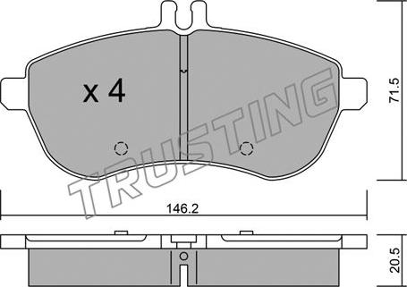 Trusting 681.0 - Kit de plaquettes de frein, frein à disque cwaw.fr