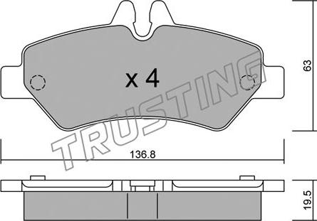 Trusting 688.0 - Kit de plaquettes de frein, frein à disque cwaw.fr