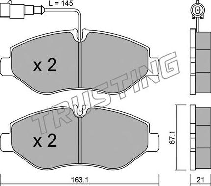 Trusting 687.4 - Kit de plaquettes de frein, frein à disque cwaw.fr