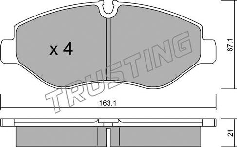 Trusting 687.0 - Kit de plaquettes de frein, frein à disque cwaw.fr