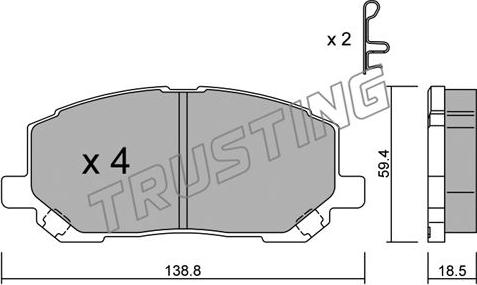 Trusting 632.0 - Kit de plaquettes de frein, frein à disque cwaw.fr