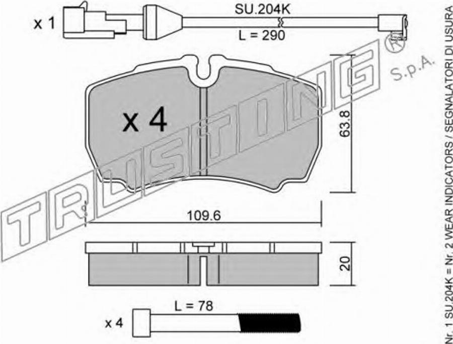 Trusting 620.0W - Kit de plaquettes de frein, frein à disque cwaw.fr