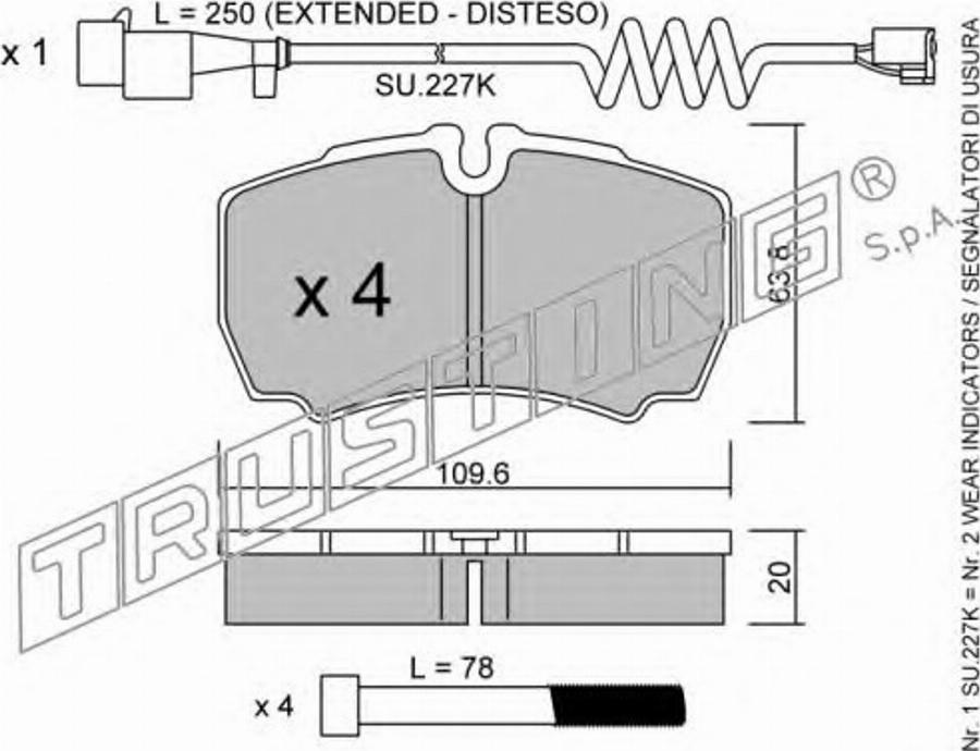 Trusting 620.1W - Kit de plaquettes de frein, frein à disque cwaw.fr