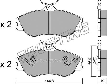 Trusting 679.0 - Kit de plaquettes de frein, frein à disque cwaw.fr