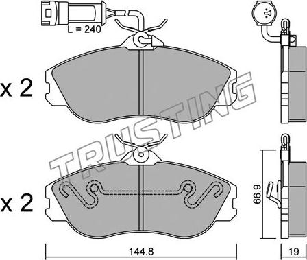 Trusting 679.1 - Kit de plaquettes de frein, frein à disque cwaw.fr