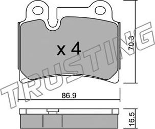 Trusting 676.0 - Kit de plaquettes de frein, frein à disque cwaw.fr