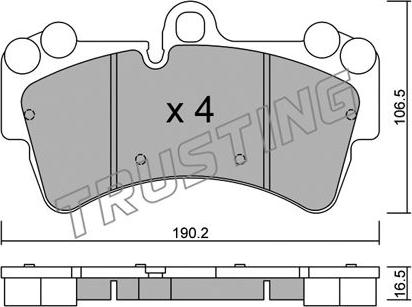 Trusting 670.0 - Kit de plaquettes de frein, frein à disque cwaw.fr