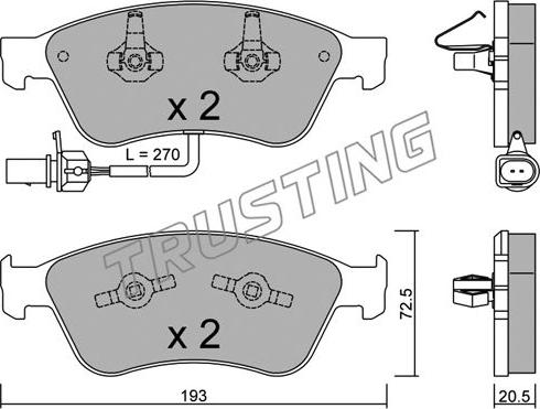 Trusting 678.0 - Kit de plaquettes de frein, frein à disque cwaw.fr