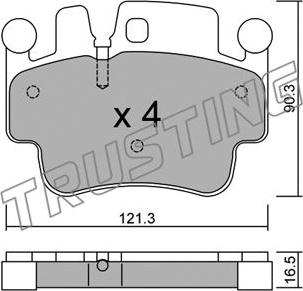 Trusting 673.0 - Kit de plaquettes de frein, frein à disque cwaw.fr