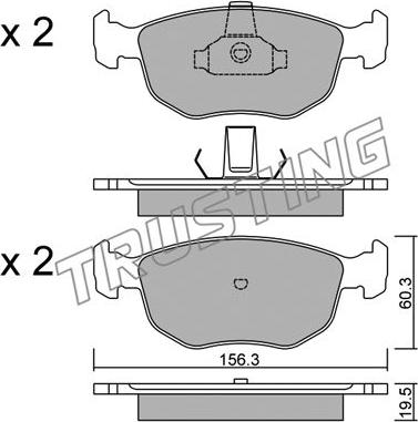 Trusting 672.0 - Kit de plaquettes de frein, frein à disque cwaw.fr