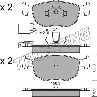 Trusting 672.1 - Kit de plaquettes de frein, frein à disque cwaw.fr