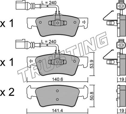 Trusting 677.0 - Kit de plaquettes de frein, frein à disque cwaw.fr