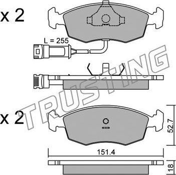 Trusting 096.0 - Kit de plaquettes de frein, frein à disque cwaw.fr