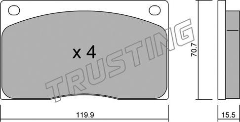 Trusting 091.0 - Kit de plaquettes de frein, frein à disque cwaw.fr